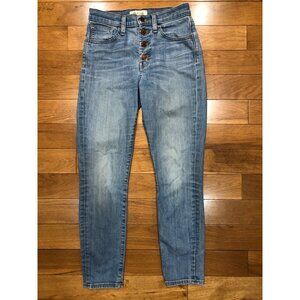 Madewell 9" High Riser Skinny Skinny Crop Button Fly Blue Jeans Size 26 (aka 2)